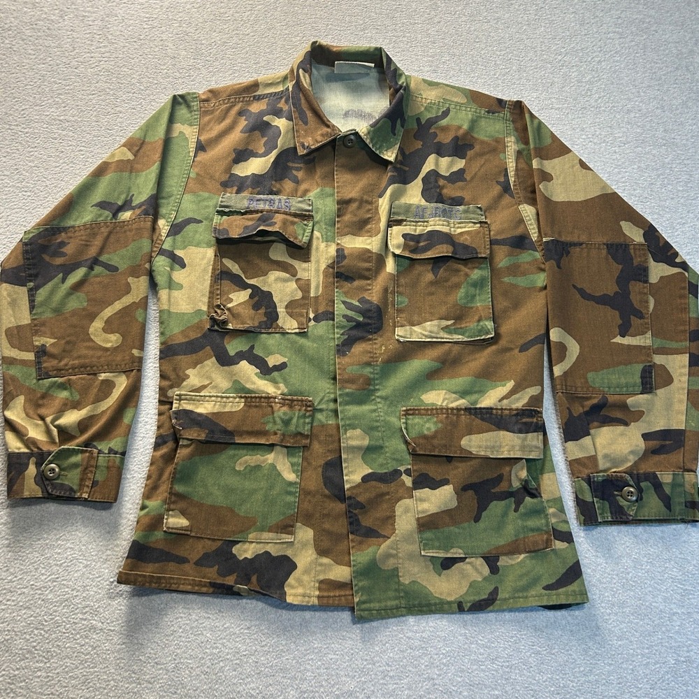 Vintage US Army M81 Woodland BDU Combat Coat Jacket Small Regular Military Camo